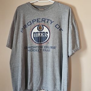 Vintage Edmonton Oilers Shirt XL Sogo Grey